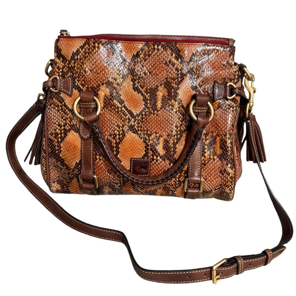 Dooney And Bourke Multi Color Brown Python Skin P… - image 1